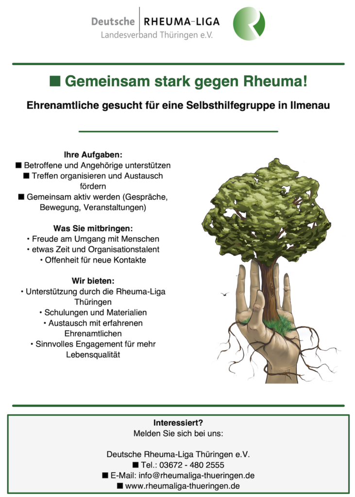 Rheuma-Liga sucht Ehrenamtliche fuer Selbsthilfegruppe in Ilmenau